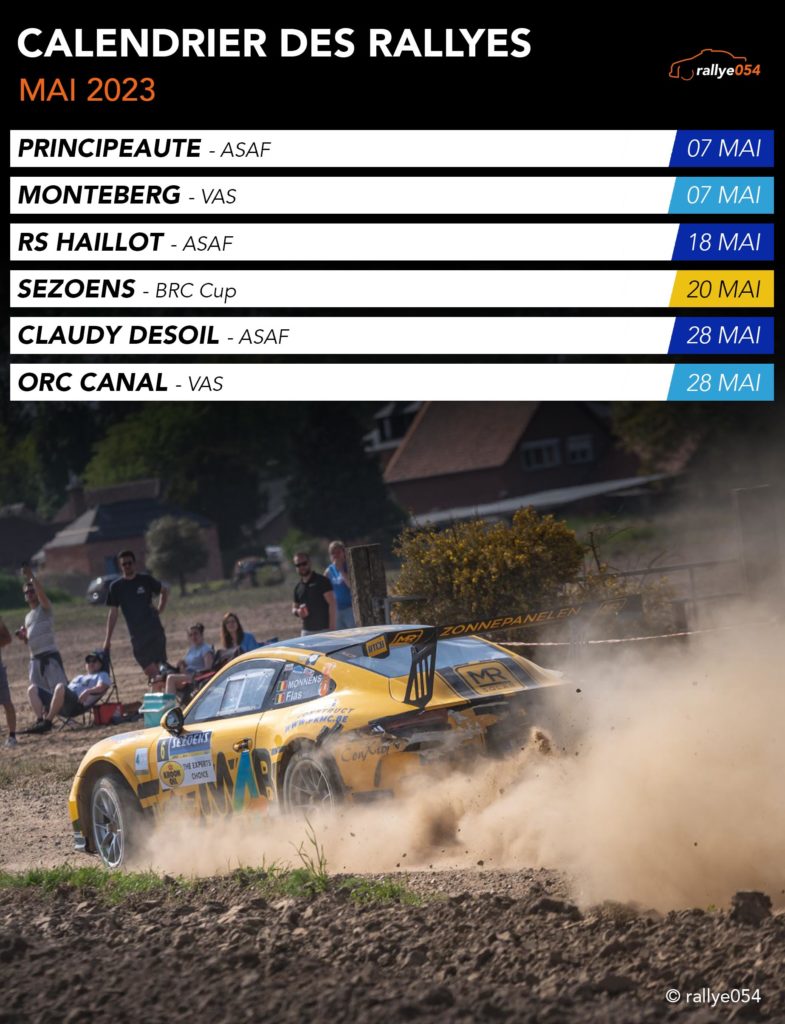 Calendrier Rallyes 2023