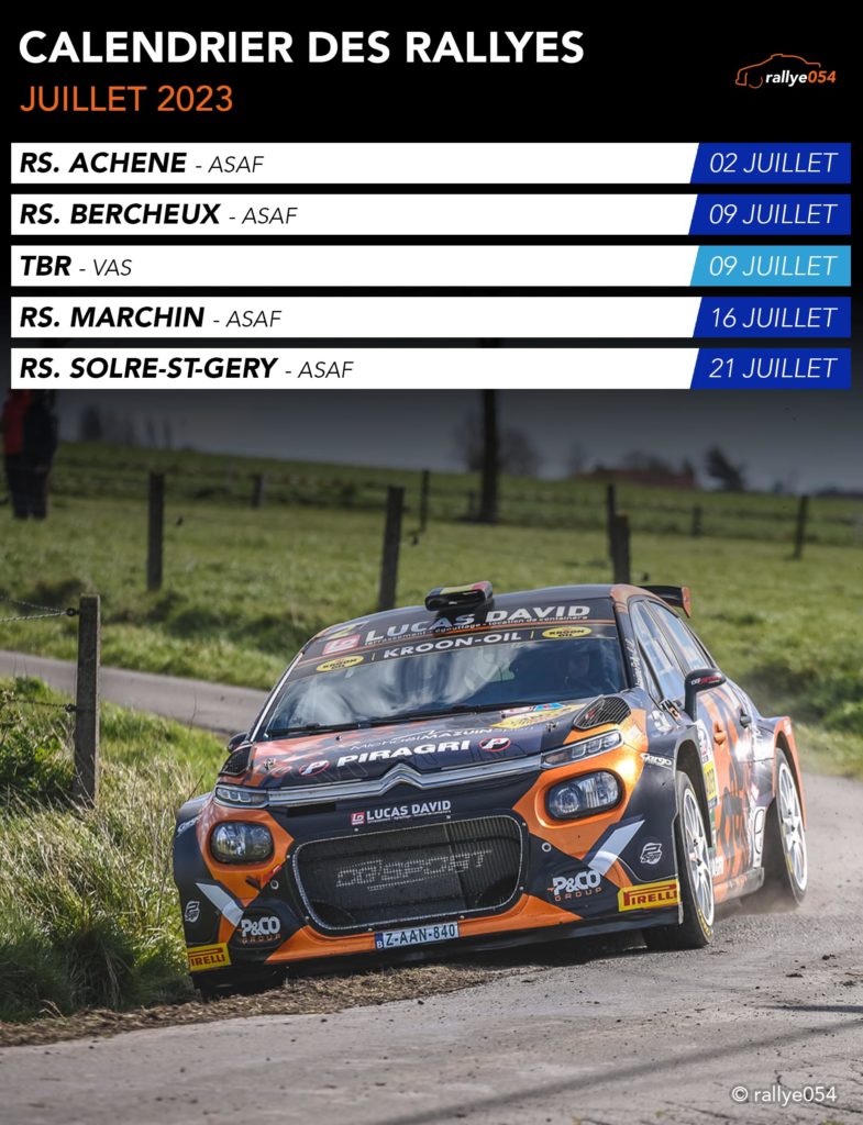 Calendrier Rallyes 2023