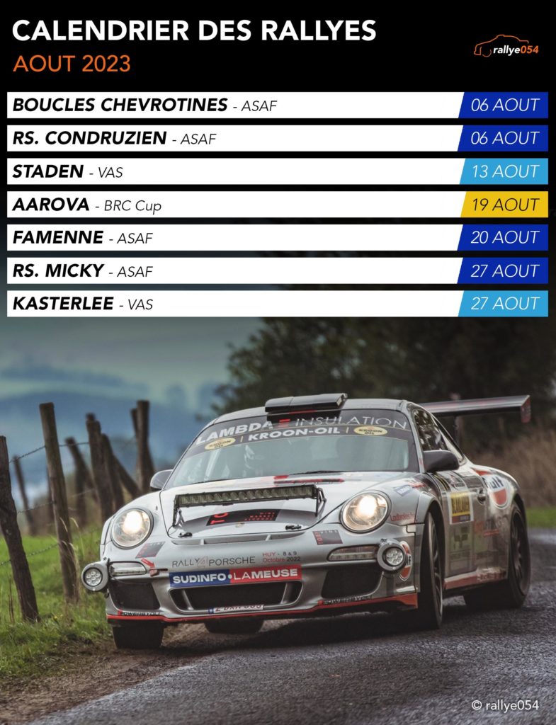 Calendrier Rallyes 2023