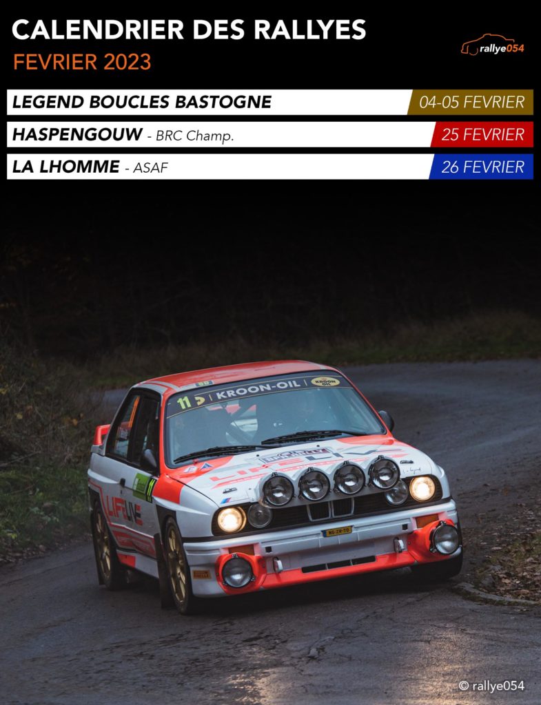 Calendrier Rallyes 2023