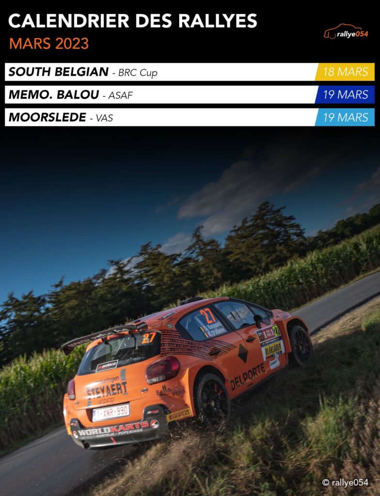 Calendrier Rallyes 2023