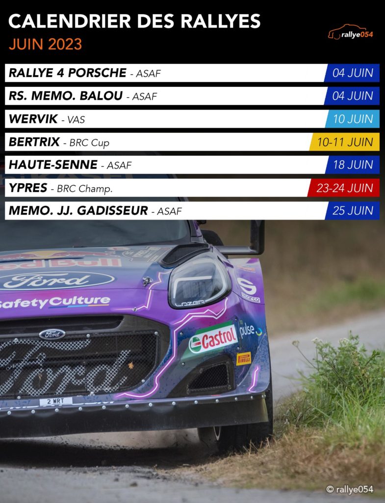 Calendrier Rallyes 2023