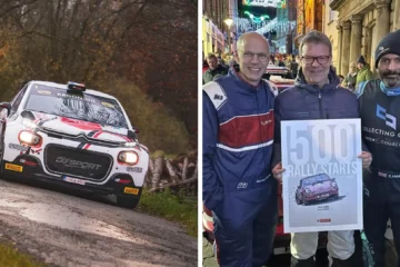 Stéphane Lefebvre au volant de sa Citroën C3 Rally2 lors du Spa Rally 2023 et le 500e rallye de Stéphane Prévot pour l'article En bref du mois de novembre 2023